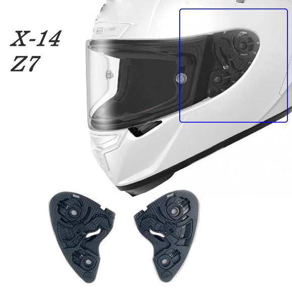 For SHOEI X14 Z7 X-14 Z 7 Motorcycle Helmet Accessories Visor Lens Base Plate Left Right Replacement Parts