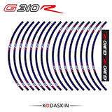 KODASKIN motorcycle wheel decals 12rim stickers set for bmw G310R 17'' stripes