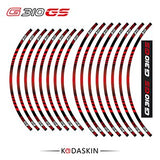 KODASKIN G310GS Motorcycle  Wheel Decals 12rim Stickers Set for BMW G310 GS G310GS 19''17'' Stripes