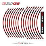 KODASKIN G310GS Motorcycle  Wheel Decals 12rim Stickers Set for BMW G310 GS G310GS 19''17'' Stripes