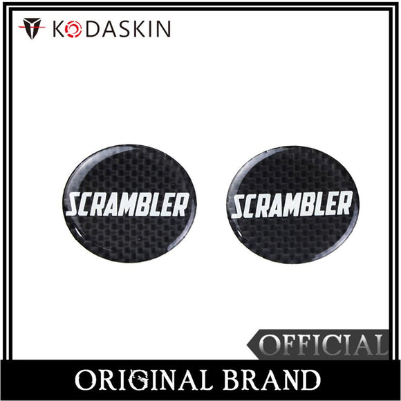 KODASKIN Motorcycle 3D Carbon Timing Belt Cover Front and Rear Round Decal for Ducati Scrambler