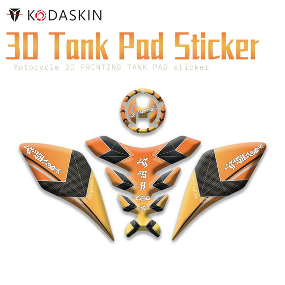 KODASKIN Motor 3D Printing  Fuel Tank Pad Orange Sticker for SUZUKI GSX250R