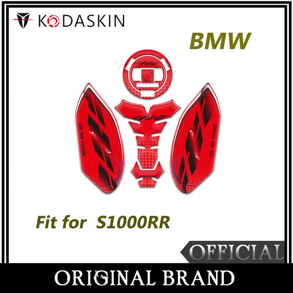 KODASKIN 3D Printing Gas Cap Fuel Tank Pad Sticker Decal Protection for BMW S1000RR Red Color