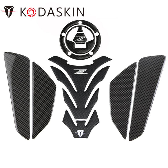 KODASKIN 3D Real Carbon Tank Pad Sticker Decal Emblem for KAWASAKI Z800 Z1000 Z750