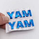 For YAMAHA 1Pair 3D Soft Glue Chrome Letter Sticker Motorcycle Fuel Tank Decal