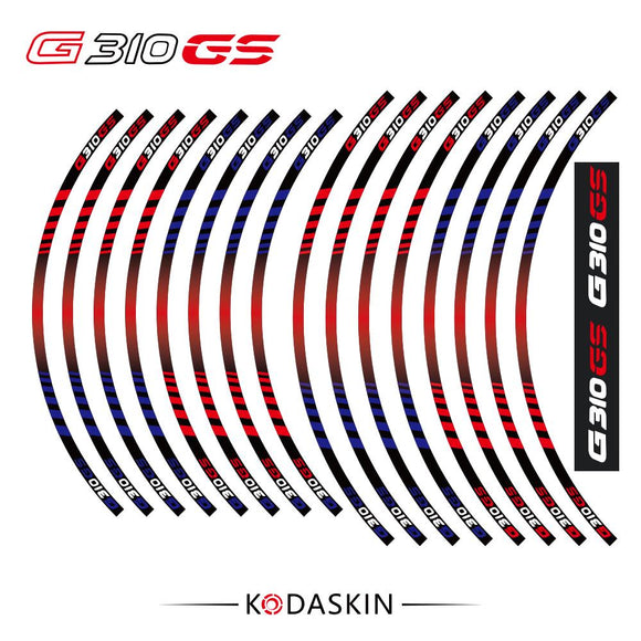 KODASKIN G310GS Motorcycle  Wheel Decals 12rim Stickers Set for BMW G310 GS G310GS 19''17'' Stripes